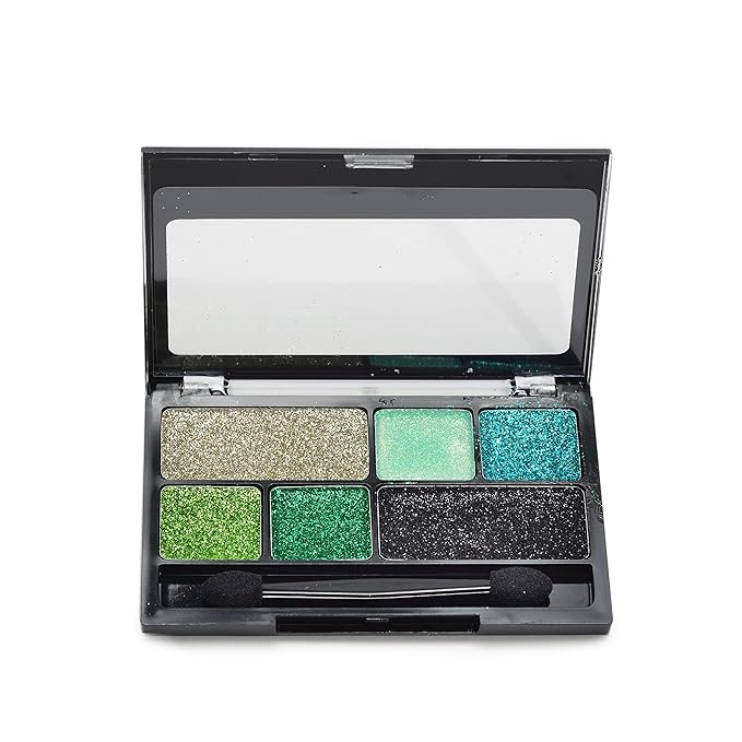 BYS Glitter Glitz Gel for Eyes and Face 6 Shade Makeup Palette - Paradise Greens-Velvo Beauty