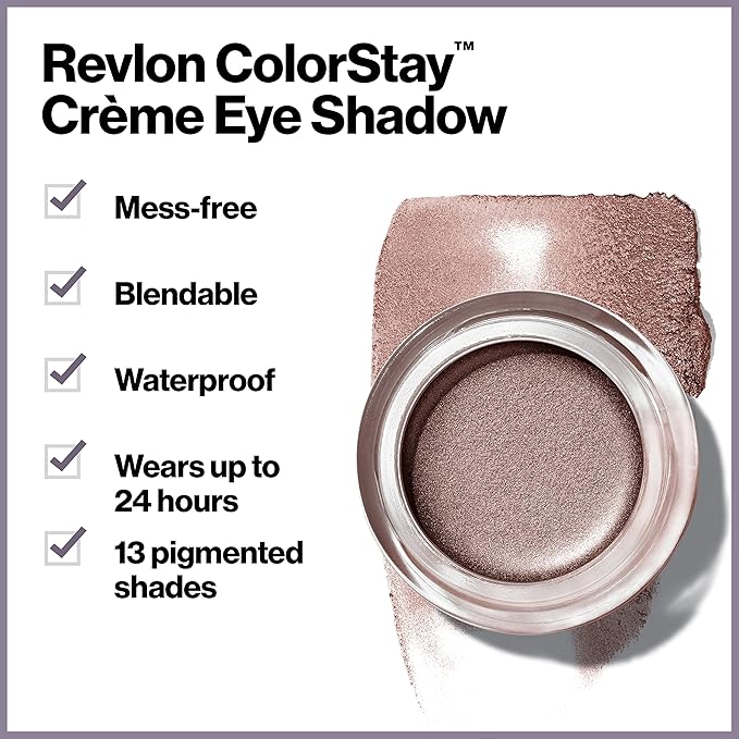 Revlon Crème Eyeshadow, ColorStay 24 Hour Eye Makeup, Highly Pigmented Cream Formula in Blendable Matte & Shimmer Finishes, 710 Caramel, 0.18 Oz-Velvo Beauty