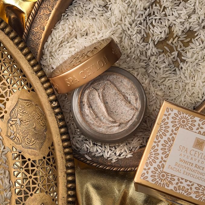 SPA CEYLON White Rice Rejuvenating Facial Exfoliator | Gentle Daily Face Polish for Normal to Dry & Sensitive Skin | 100 g-Velvo Beauty