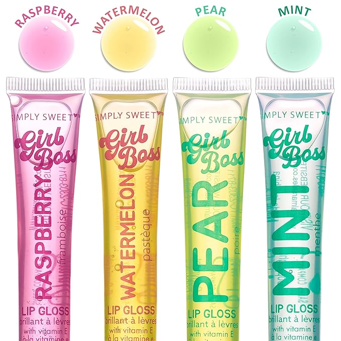 Expressions 12pc Clear Lip Gloss Pack – Lip Oils with Vitamin E and Essential Oils, Flavored Lip Gloss Clear Tubes, Hydrating Lip Glow Oil, Tinted Lip Oil, Lip Moisturizer-Velvo Beauty