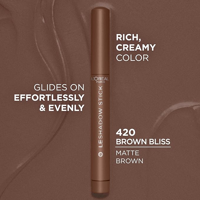 L'Oreal Paris Makeup Le Shadow Stick Eyeshadow, Blendable, Smudge-Resistant, Cream Eyeshadow, Brown Bliss, 0.05 Oz-Velvo Beauty