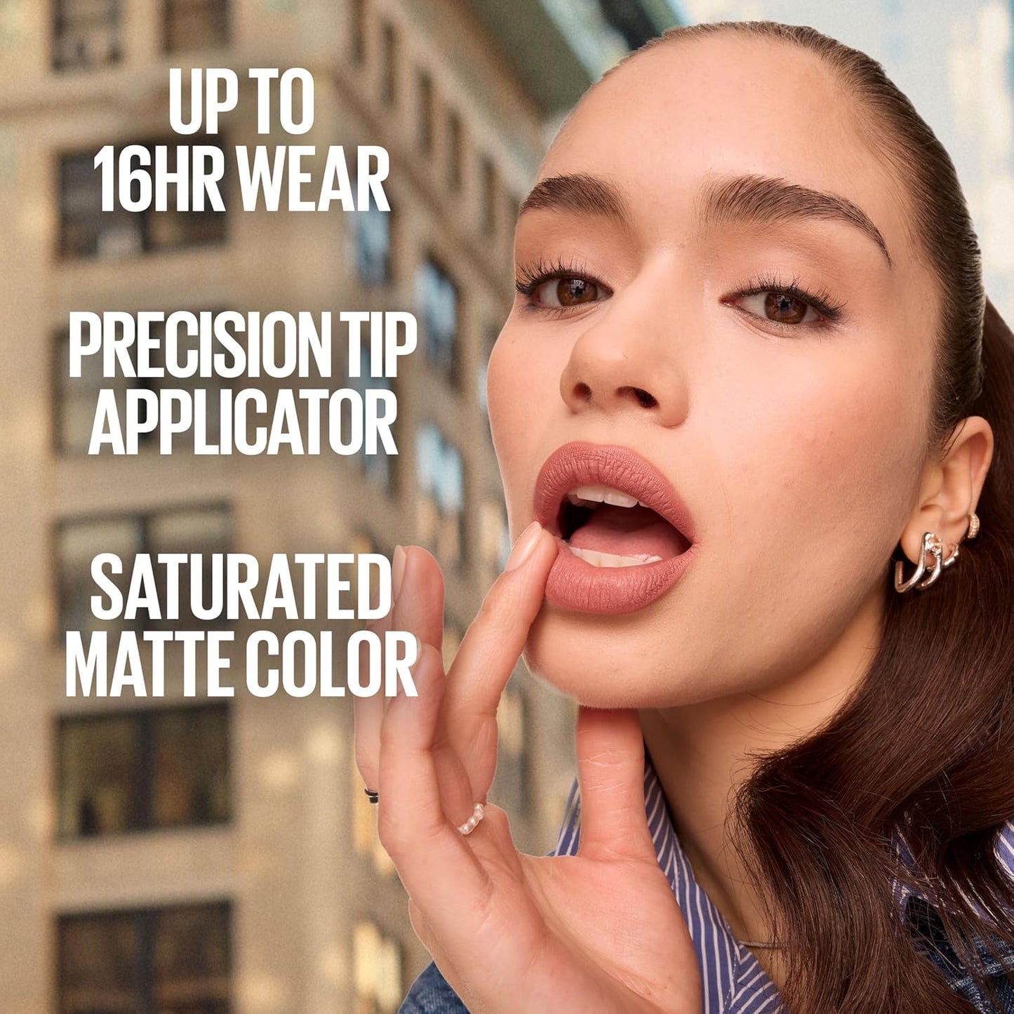 Maybelline Super Stay Matte Ink Liquid Lipstick Makeup, Long Lasting High Impact Color, Up to 16H Wear, Hustler, Red Brown, 1 Count, Packaging May Vary-Velvo Beauty