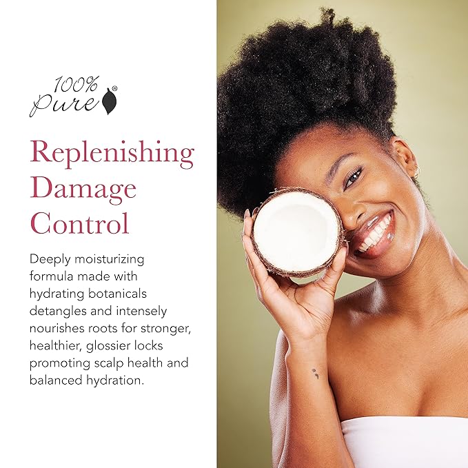 100% PURE Honey & Virgin Coconut Restorative Conditioner Moisturizer & Repair Replenishing Nutrient Boost for Dry Damaged Hair, Promotes Healthy Growth for Women & Men - Sulfate Free - 8 Fl Oz-Velvo Beauty