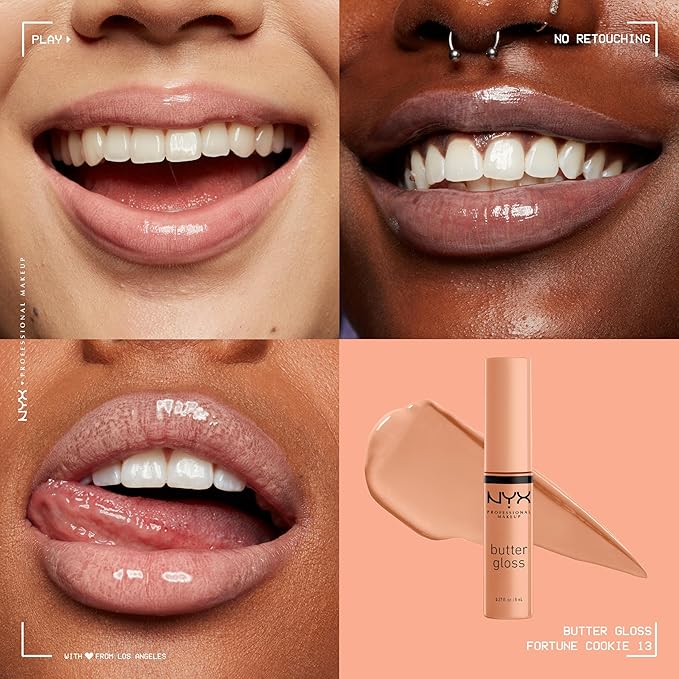 NYX PROFESSIONAL MAKEUP Butter Gloss, Non-Sticky Lip Gloss - Fortune Cookie (True Nude)-Velvo Beauty