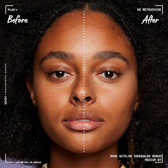NYX PROFESSIONAL MAKEUP Bare With Me Concealer Serum, Up To 24Hr Hydration - Medium-Velvo Beauty