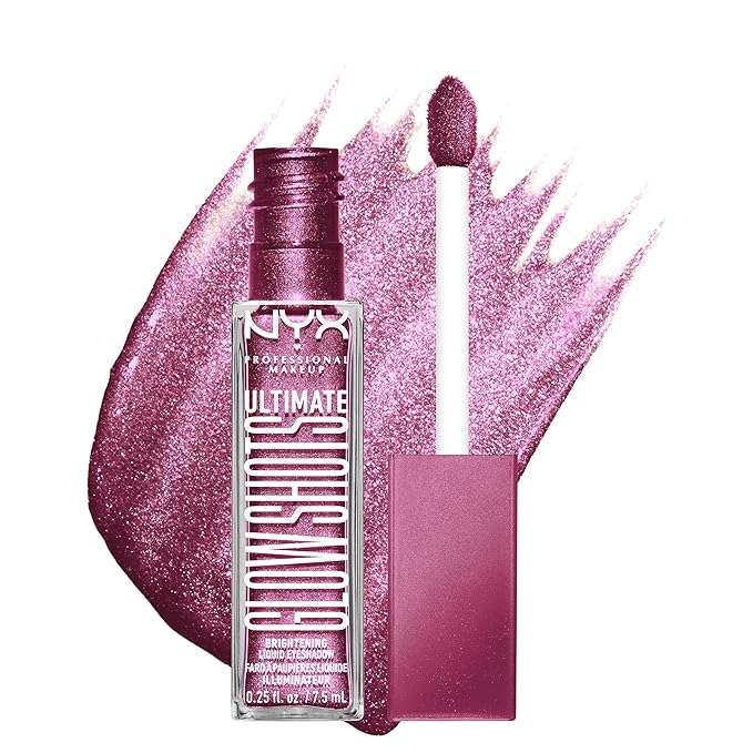 NYX PROFESSIONAL MAKEUP Ultimate Glow Shots, Liquid Eyeshadow, Long-Lasting Shimmer Eye Shadow with Vitamin C - Plum Player-Velvo Beauty