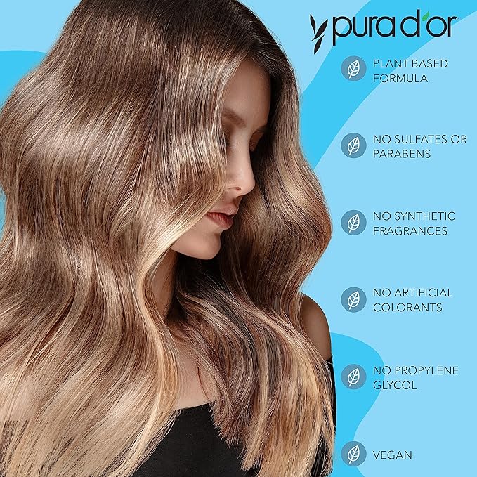 PURA D'OR Therapy Shampoo (16oz) Hydrates & Nourishes - Scalp Care Shampoo For Itchy Flaky Scalp w/ Tea Tree, Peppermint, Patchouli, Cedarwood, Clary Sage, Argan Oil (Packaging may vary)-Velvo Beauty