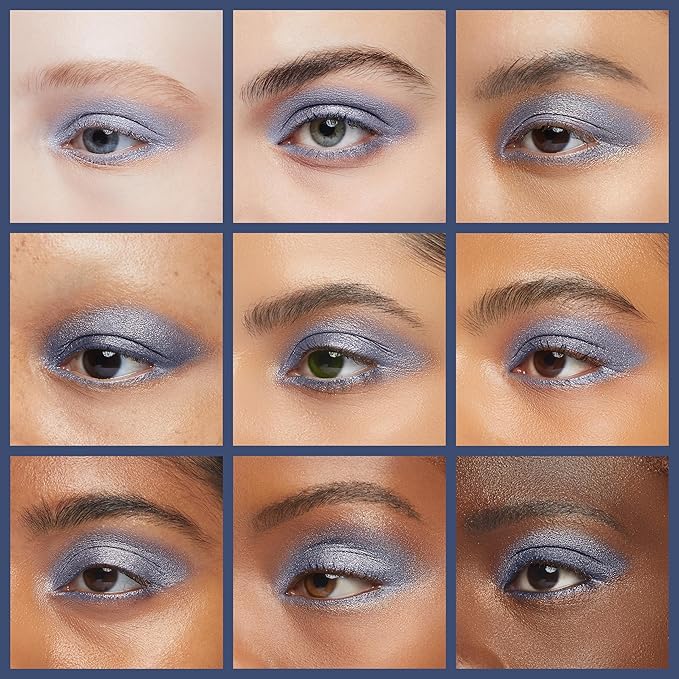 Steel Navy Blue Ice Denim Shimmering Smokey Eye Ocean Grey Pressed Powder Single Vegan Eyeshadow; Talc, Paraben & Cruelty Free-Velvo Beauty
