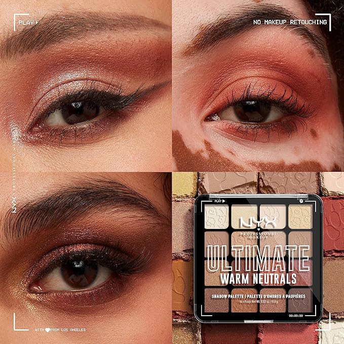 NYX PROFESSIONAL MAKEUP, Ultimate Shadow Palette, Eyeshadow Palette - Warm Neutrals-Velvo Beauty