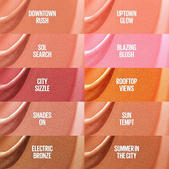 Maybelline Sunkisser Multi-Use Liquid Blush and Bronzer, Blendable, Longwear, Glowy Make Up, Electric Blush, 1 Count-Velvo Beauty