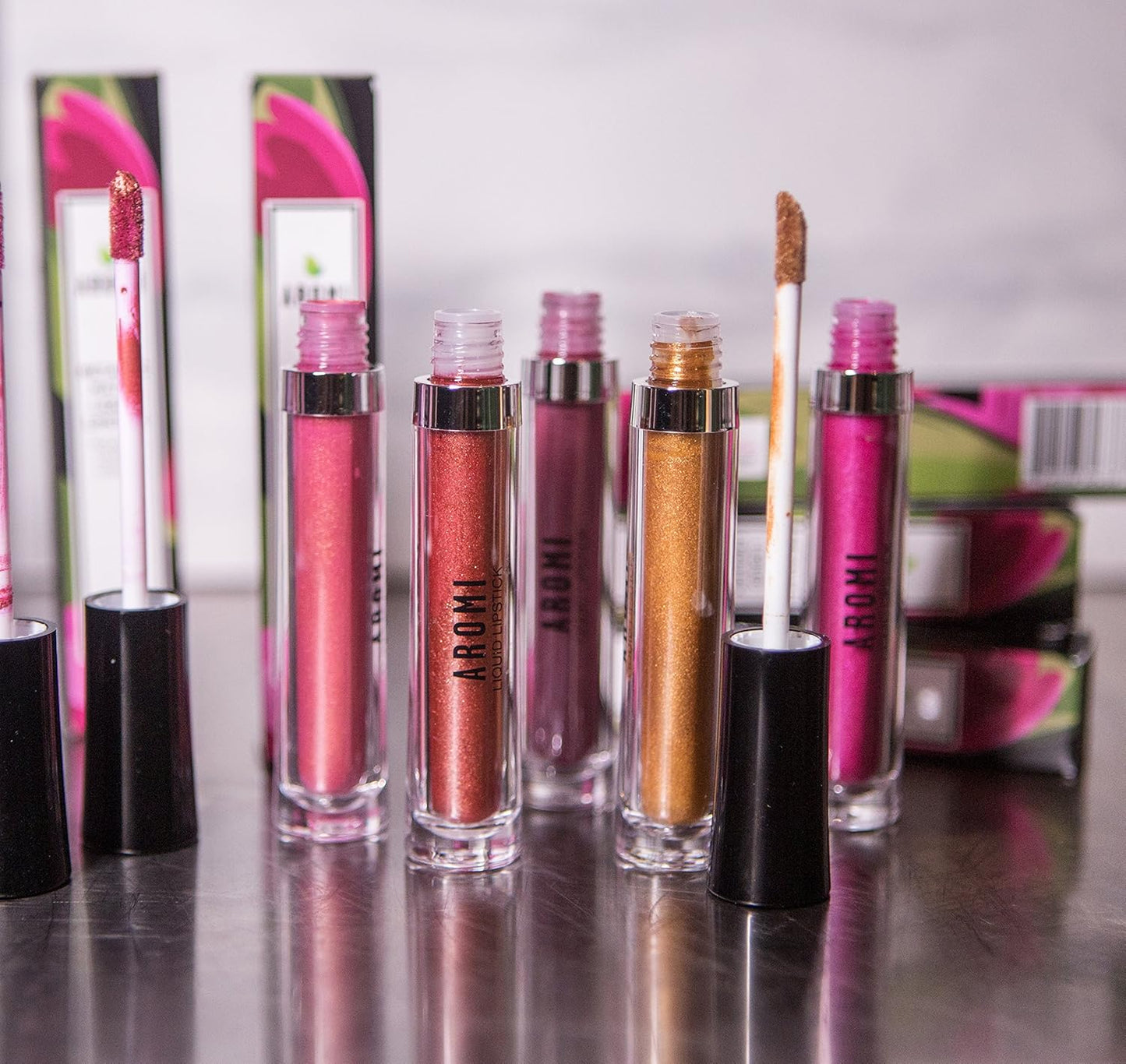Aromi Burnt Pumpkin Metallic Liquid Lipstick | Orange Gold Lip Color with Shimmery Finish, Vegan, Cruelty-free, Long-lasting, Waterproof (Chewy Apricot)-Velvo Beauty