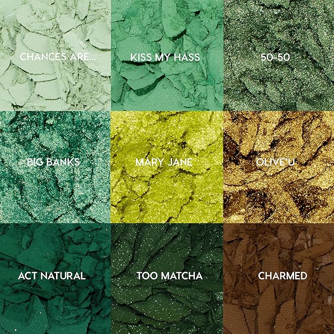 Colourpop Just My Luck Green Eyeshadow Palette - Green & Neutral Eyeshadow Palette with Matte & Metallic Finishes - High-Pigment Eye Makeup with a Long-Wearing Formula (0.3 oz)-Velvo Beauty