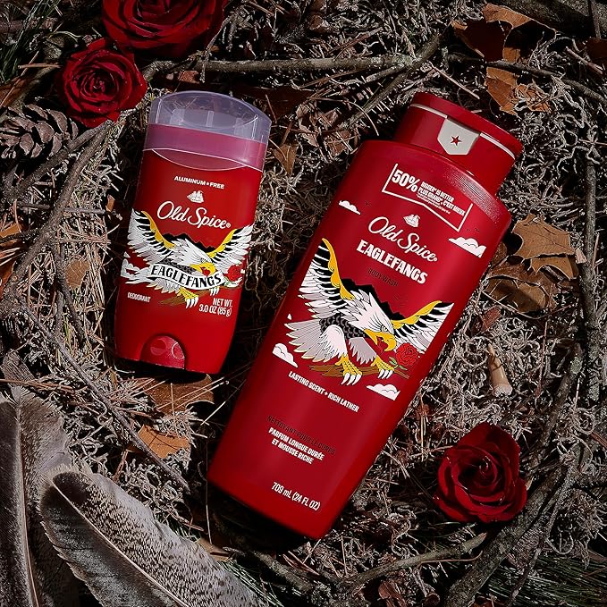 Old Spice Body Wash for Men, Eaglefangs, Long Lasting Lather, 24 fl oz (Pack of 4)-Velvo Beauty
