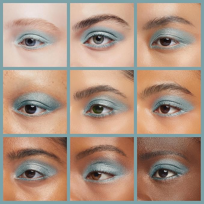 Sheer Aqua Shimmering Teal Blue Green Pressed Powder Single Vegan Eyeshadow; Talc, Paraben & Cruelty Free-Velvo Beauty