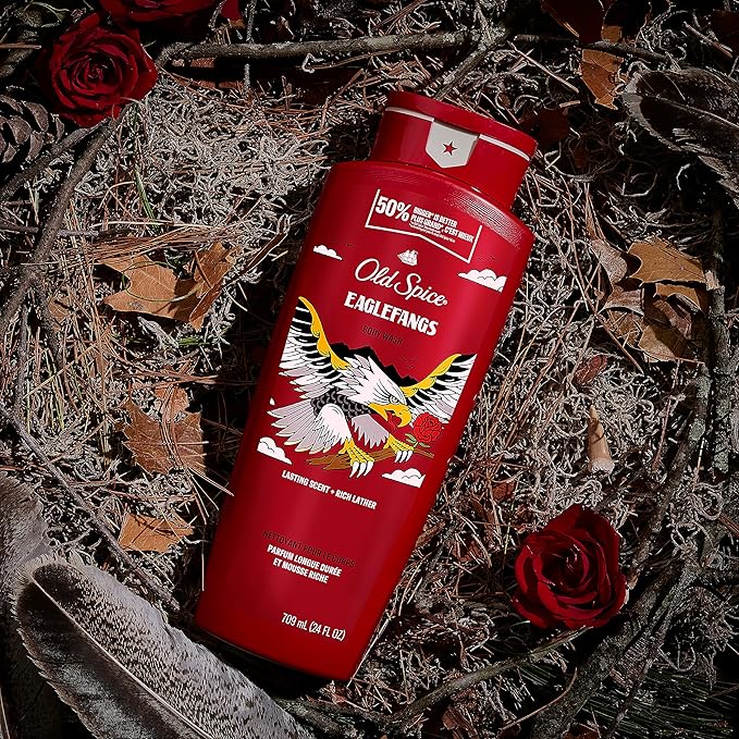 Old Spice Body Wash for Men, Eaglefangs, Long Lasting Lather, 24 fl oz (Pack of 4)-Velvo Beauty