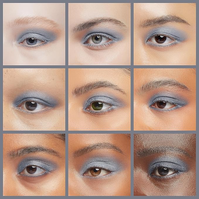 Navy Blue Grey Gray Silver Matte Opaque Vegan Pressed Powder Single Eyeshadow; Talc, Paraben & Cruelty Free-Velvo Beauty