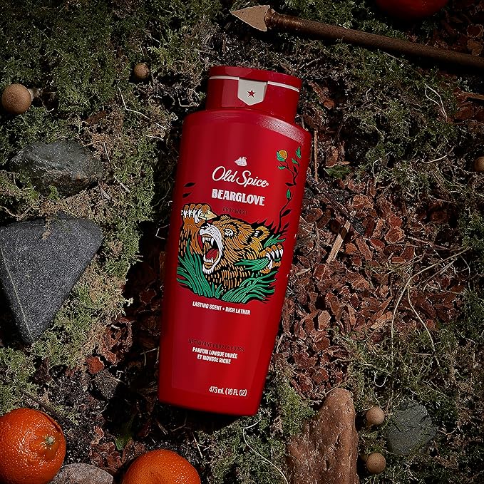Old Spice Body Wash for Men, Bearglove, Long Lasting Lather, 24 fl oz (Pack of 4)-Velvo Beauty