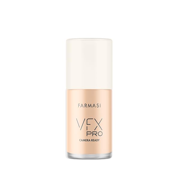 FARMASI Vfx Pro Foundation, Full Coverage Liquid Cream, Lightweight Long Lasting Coverage, Breathable Skin Moisturizer with Color True Matte Blending, Face Makeup, 1 fl. oz / 30 ml (Cool Ivory)-Velvo Beauty