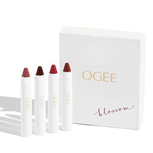Ogee Tinted Sculpted Lip Oil - Blossom 4 Piece Gift Set - Made with 100% Organic Coconut Oil, Jojoba Oil, and Vitamin E - Best as Lip Balm, Lip Color or Lip Treatment-Velvo Beauty