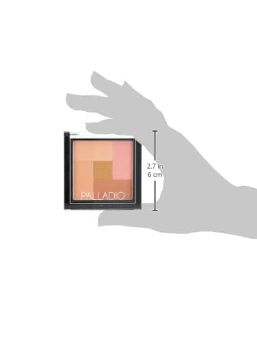 Palladio 2-In-1 Mosaic Blush and Bronzer, Silky Smooth Face Makeup Pressed Powder, Five Color Hues from Shimmering Pinks to Golden Browns, Rich Pigmented Shades, Flawless Finish, Desert Rose, 0.3 Oz-Velvo Beauty