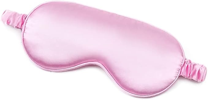 100% Natural Mulberry Soft Silk Sleep Mask, Light Blocking Eye Masks For Sleep, Night Blindfold Eye Mask Cover For Men And Women, Sleeping Night Mask For Travel (Pink)-Velvo Beauty