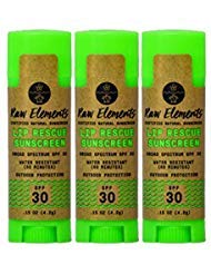 Raw Elements Organic Outdoor Sunscreen Lip Balm Rescue - SPF 30, UVA-UVB Protection, Reef-Safe, Non-Nano Zinc, Water Resistant, 0.15 oz (Pack of 1)-Velvo Beauty
