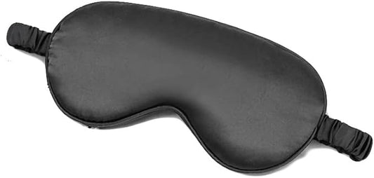 100% Natural Mulberry Soft Silk Sleep Mask, Light Blocking Eye Masks For Sleep, Night Blindfold Eye Mask Cover For Men And Women, Sleeping Night Mask For Travel (Black)-Velvo Beauty