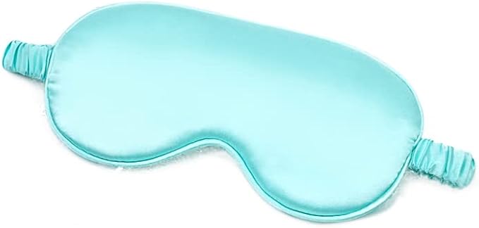 100% Natural Mulberry Soft Silk Sleep Mask, Light Blocking Eye Masks for Sleep, Night Blindfold Eye Mask Cover for Men and Women, Sleeping Night Mask for Travel (Light Blue)-Velvo Beauty