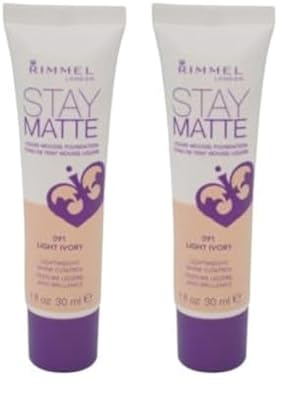 Rimmel Stay Matte Foundation, Light Ivory, 1 Fluid Ounce (Pack of 2)-Velvo Beauty