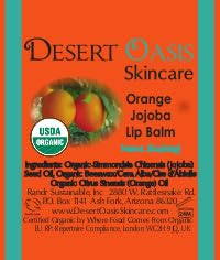 USDA Organic Orange Lip Balm 2 Pack - Over 70% Pure Organic Jojoba Oil, Organic Beeswax, Citrus Scent, Soothes and Softens Dry, Cracked, and Sensitive Lips, Natural Orange Scent No Taste 15 oz/4.6 g-Velvo Beauty