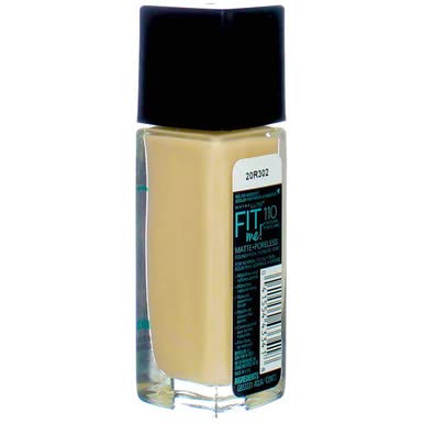 Maybelline New York Fit Me! Matte + Poreless Foundation, Porcelain [110] 1 oz (Pack of 3)-Velvo Beauty