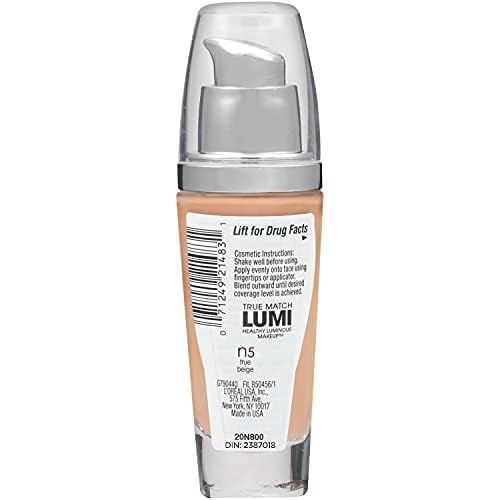 L'Oreal Paris True Match Lumi Healthy Luminous Makeup, N5 True Beige, 1 fl; oz.-Velvo Beauty