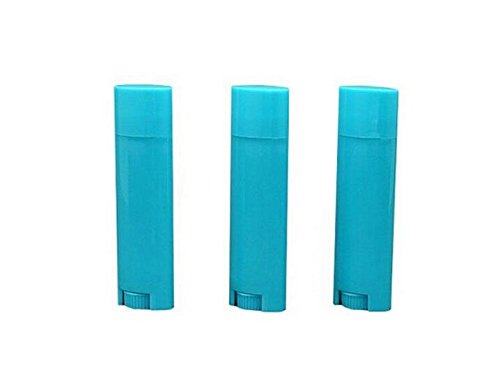 4.5g 0.15oz Empty Refillable Plastic DIY Lipstick Lip Balm Lip Gloss Tubes Holder Containers Oval Deodorant Crayon Tube Pipe Bottle Case (50pcs, Blue)-Velvo Beauty