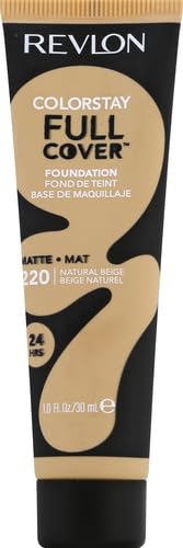 Revlon Liquid Foundation, ColorStay Face Makeup for Normal and Dry Skin, Longwear Full Coverage with Matte Finish, Oil Free, Natural Beige, 1.0 Fl Oz-Velvo Beauty