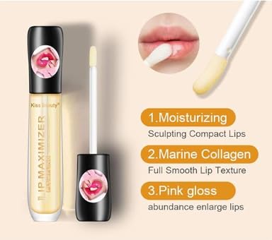 Plumping Lip Gloss with Hydrating Formula, Lip Maximizer Effect, Long Lasting Moisturization, 5ml, clear-Velvo Beauty