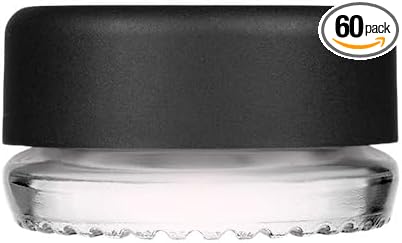 9ml Glass Concentrate Jars (Child Resistant) - Medicine Lip Balm Makeup (60), Clear-Velvo Beauty