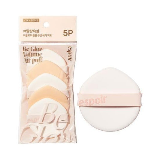 Espoir New Air Puff Volume 5ea| Flawless Face Makeup Fast and Easily | Makeup Sponge Applicator Air Cushion Powder Puff for Liquid Foundation, Cream, Concealer | Korean Base Makeup Tools-Velvo Beauty