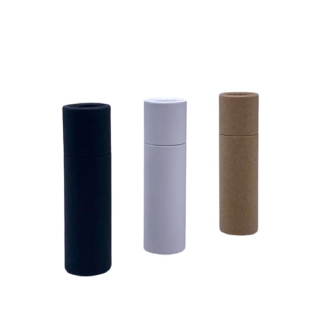 GreenWay 0.3oz / 8.5g Kraft Paperboard Lip Balm Tubes with Lids - 25 Pack Lip Gloss Tubes Refillable DIY Cosmetic Containers - Lip Balm Containers Chapstick Tubes Empty Holder Tubes - Brown-Velvo Beauty