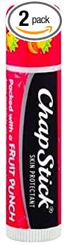 Chapstick Brand Lip Balm [Skin Protectant],Packed with a FRUIT PUNCH Set of 2 tubes-Velvo Beauty