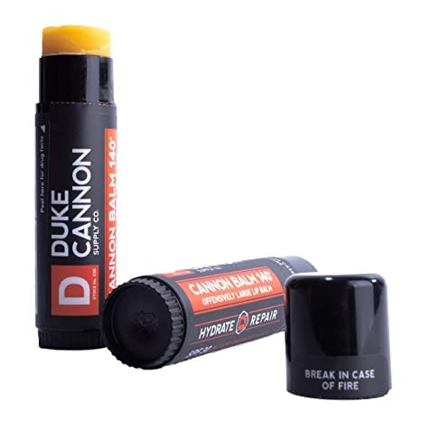 Duke Cannon Supply Co. Tactical Lip Protectant Cannon Balm 140 for Men (Blood Orange Mint) Multi-Pack - Superior Performance, Heavy-Duty, SPF 30, Large Balm for Hard Working Men, 0.56 oz (3 Pack)-Velvo Beauty