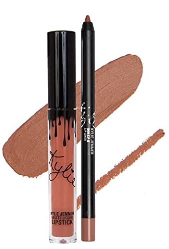 Kylie Jenner Lip Kit like Gloss Matte Liquid Lipsticks Sets With Matte Lipgloss & Lipliner Kylie Jenner Lipstick Kylie Lip Kit (Dolce K)-Velvo Beauty