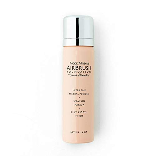 Jerome Alexander MagicMinerals AirBrush Foundation, Spray Makeup with Skincare Active Ingredients, Ultra-Light, Buildable, Full Coverage Formula (Light Medium)-Velvo Beauty