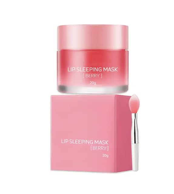 Lip Sleeping Mask | Made With Lip Plump Complex of Collagen, Vitamin C, Hyaluronic Acid & Coconut Oil | Moisturize & Nourish Dry, Chapped Lips | Organic, Vegan & Cruelty Free-Velvo Beauty