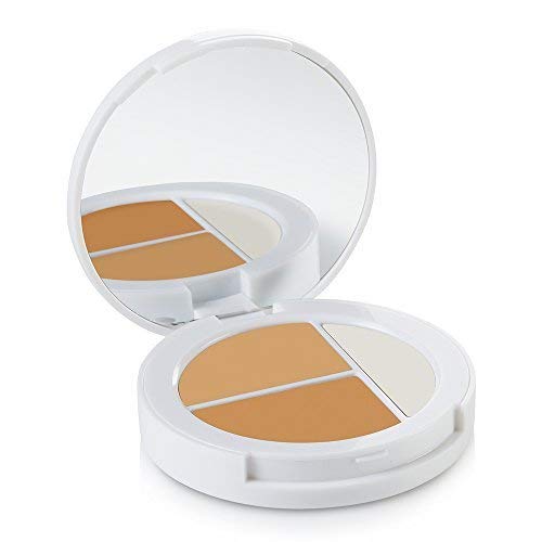 Sheer Cover Studio – Conceal and Brighten Highlight Trio – Two-Toned Concealers – Shimmering Highlighter – Medium/Tan Shade – With FREE Concealer Brush – 3 Grams-Velvo Beauty