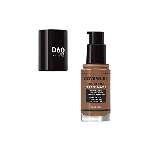 COVERGIRL Trublend Matte Made Liquid Foundation, D60 Toasted Almond, 1.01 Fl Oz, 2 Count-Velvo Beauty