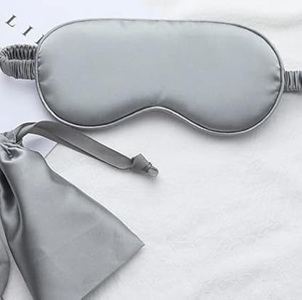 Women Imitated Silk Sleeping Mask Travel Eye Patch (Grey)-Velvo Beauty