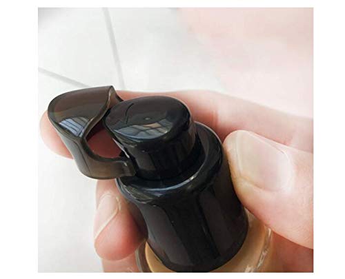 10PCS 410/20mm Plastic Replacement Pump Top Head Cosmetic Liquid Foundation Makeup Pump Replacement with Rotate Lock and Cover for Foundation Lotion Essence (Black)-Velvo Beauty