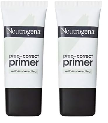 Neutrogena Prep + Correct Primer for Redness Correcting, Green-Toned Matte Makeup Primer with Seaweed Extract to Help Reduce Redness & Even Skin Tone, 1.0 oz (Pack of 2)-Velvo Beauty