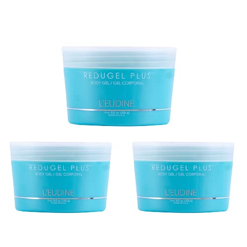 L’EUDINE Redugel Plus Skin Tightening Cream – Pack of 3 – 8oz Anti Cellulite Cream with Mint Oil, Field Horsetail, Marine Algae, Maca Extract – Powerful Non-Greasy Formula – Firming and Toned Skin-Velvo Beauty