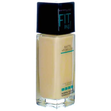 Maybelline New York Fit Me! Matte + Poreless Foundation, Porcelain [110] 1 oz (Pack of 3)-Velvo Beauty
